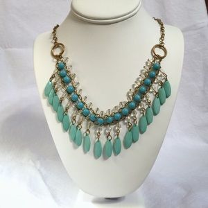 Turquoise & Mint Statement Necklace 22”